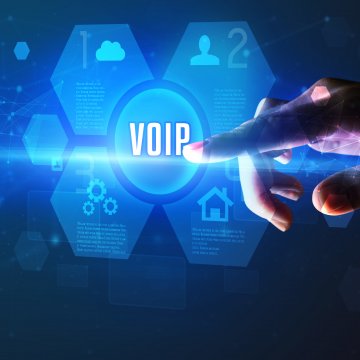 axvoice voip services finger pressing on voip symbol